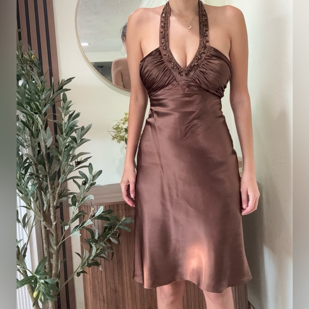 Morgan & Co. Brown vintage y2k Embellished dress - Picture 2 of 10